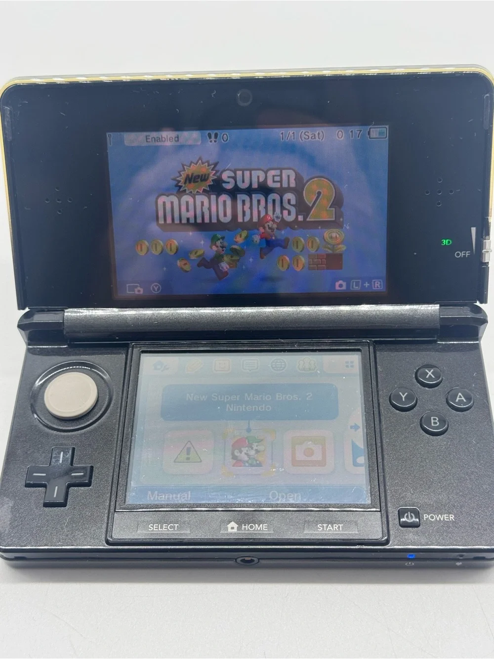 Nintendo 3DS Handheld Video Game Console Black CTR-001 (USA) w/ Charger Tested